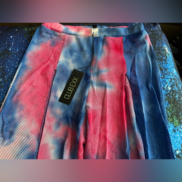 NWT Dolls Kill x Club Exx Cognac Lilac Fly-Away Pants Small Tie Dye - Picture 3 of 10